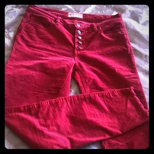 Free people corduroy pants pinkish red size 25
